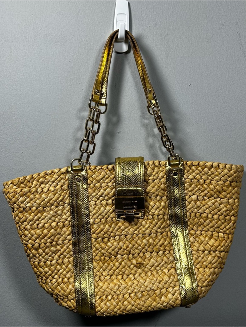 Michael Kors Large Woven Straw Tote Bag